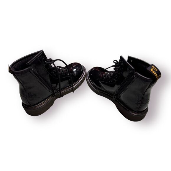 DR MARTENS - Junior 1460 Patent Leather Lace Up Inner Ankle Zipper Boots Size 1 - Picture 5 of 7